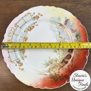 Antique 1922 Calendar Plate Hunting Dog Birds Scenic Decorative Wall Plate